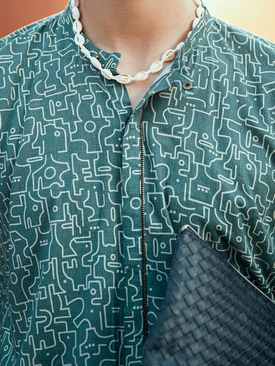 Green Cotton Plain Kurta - AL-K-1191 - Image 4