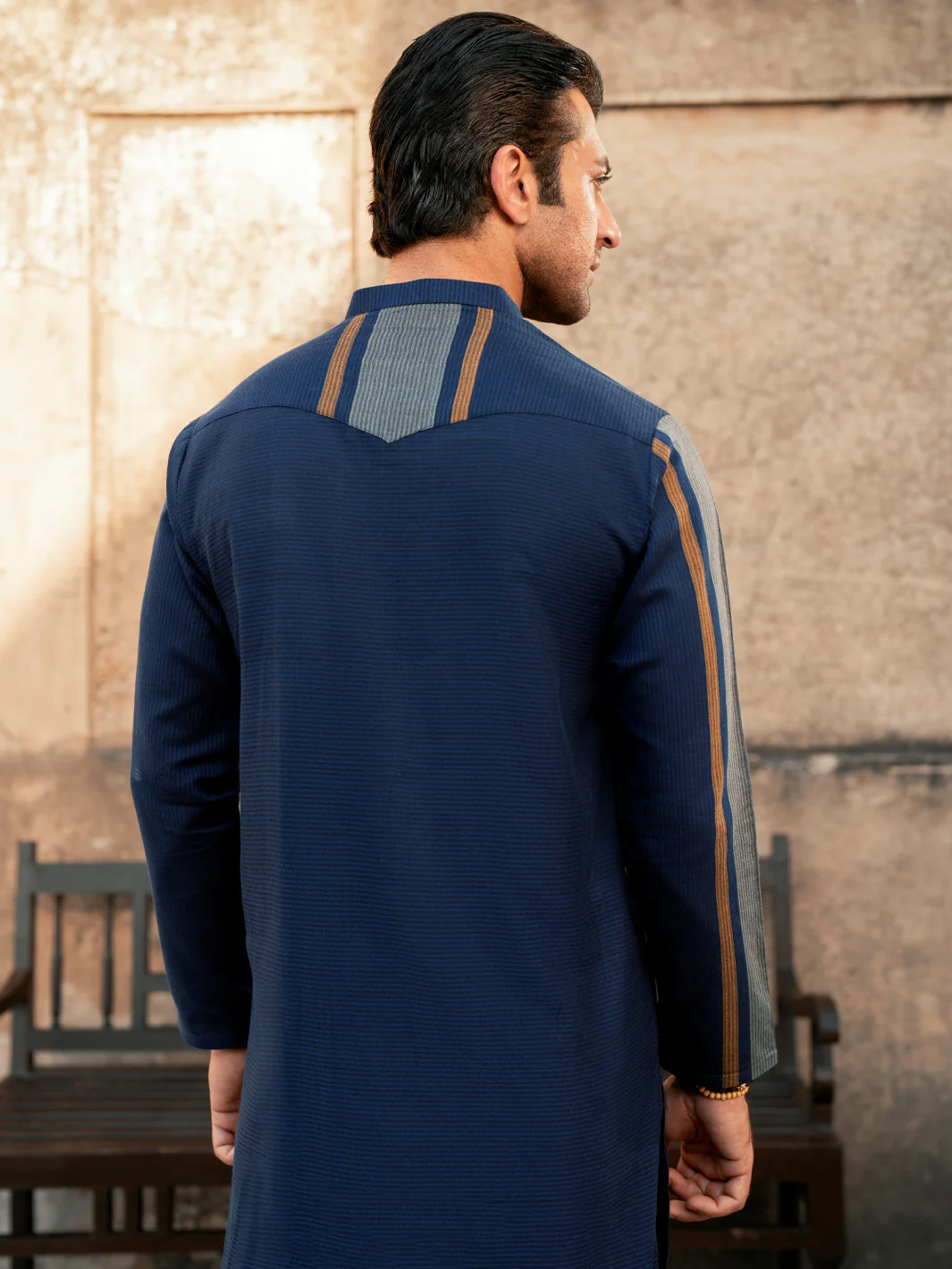 Blue Cotton Kurta - AL-K-1201 - Image 5