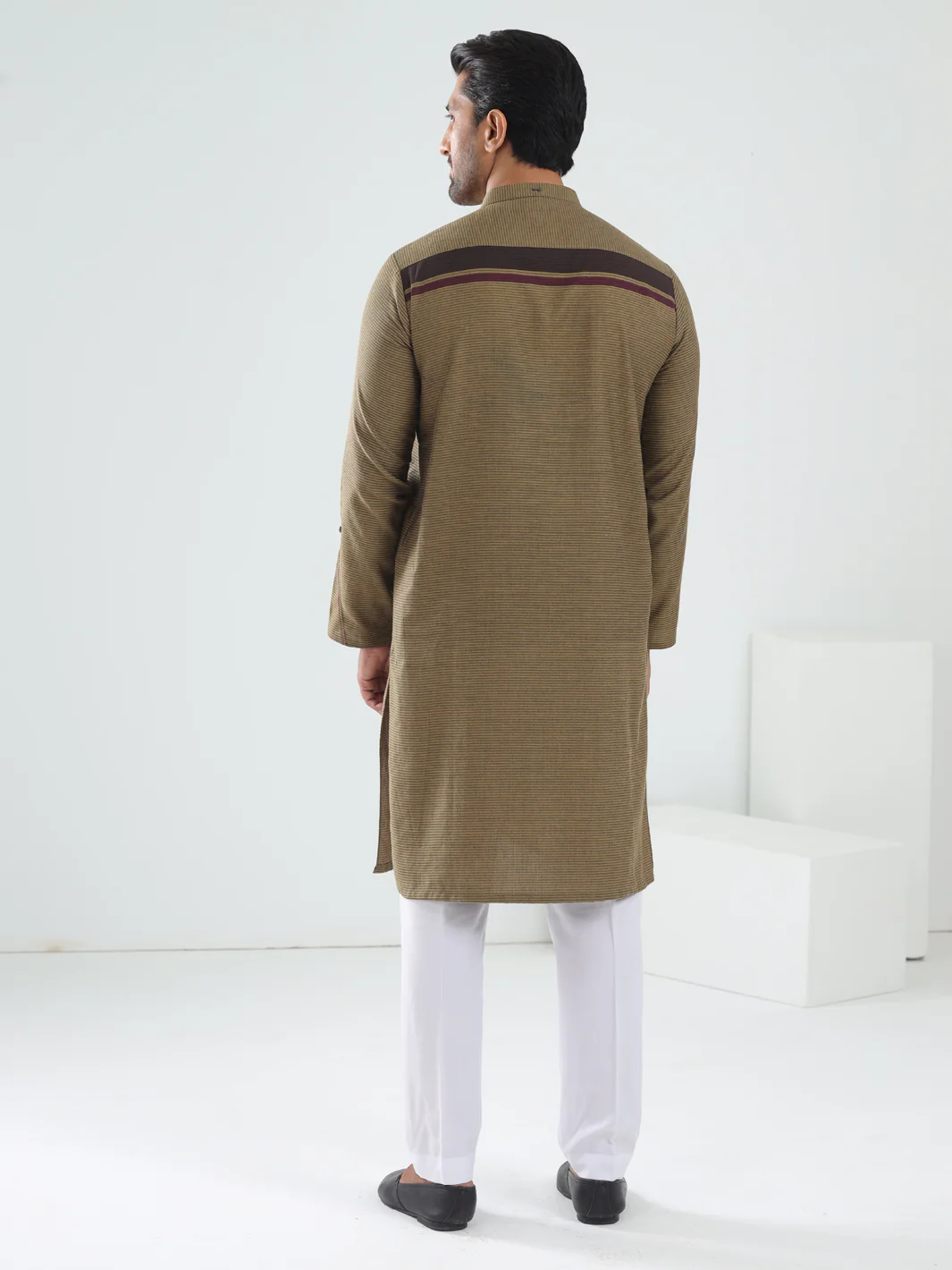 Mustard Cotton Kurta - AL-K-1203 - Image 2