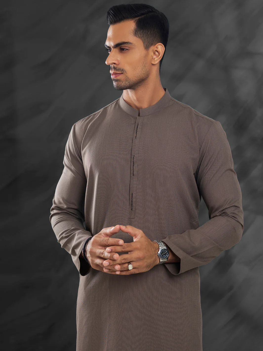 Brown Blended Kurta - AL-K-1216 - Image 3