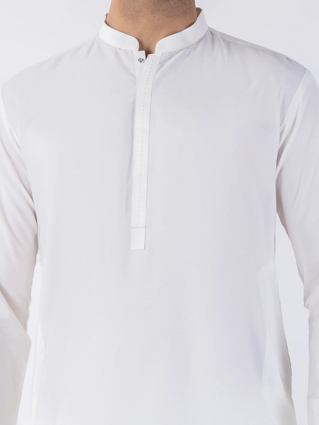 White Blended Kurta - AL-K-1224 - Image 3