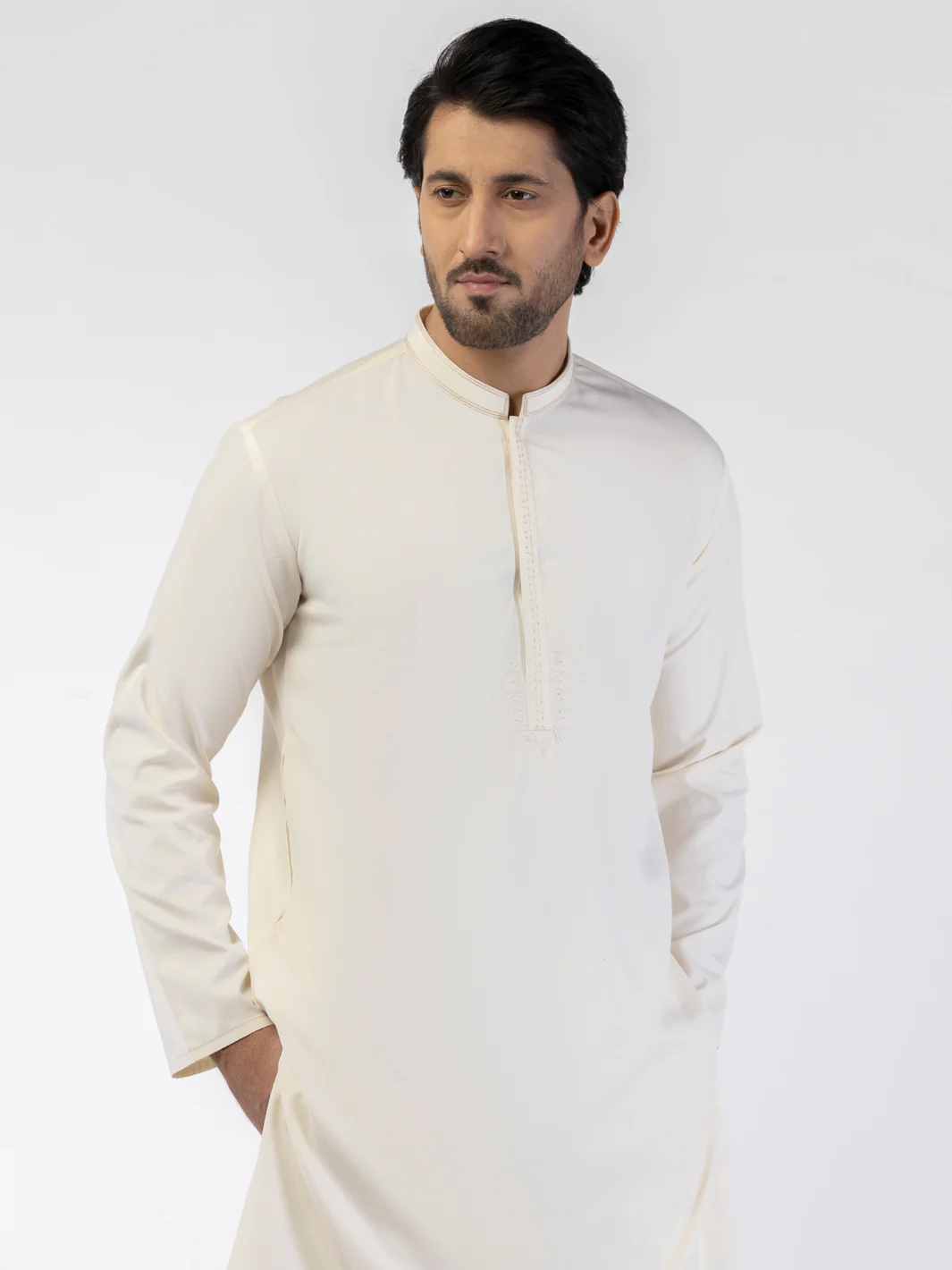 Off White Blended Kurta - AL-K-1243 - Image 3