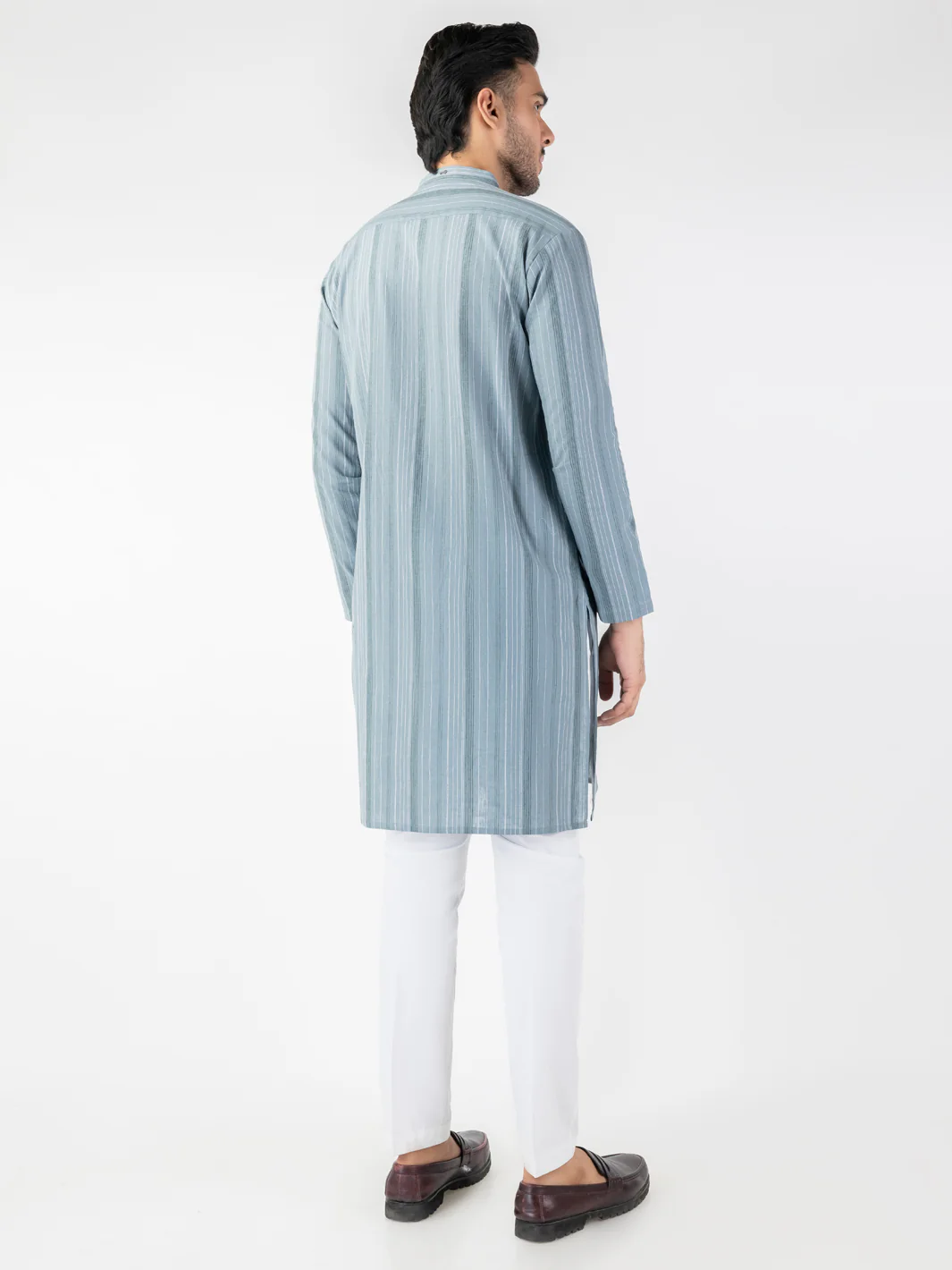 Grey Blended Kurta - AL-K-1245 - Image 4
