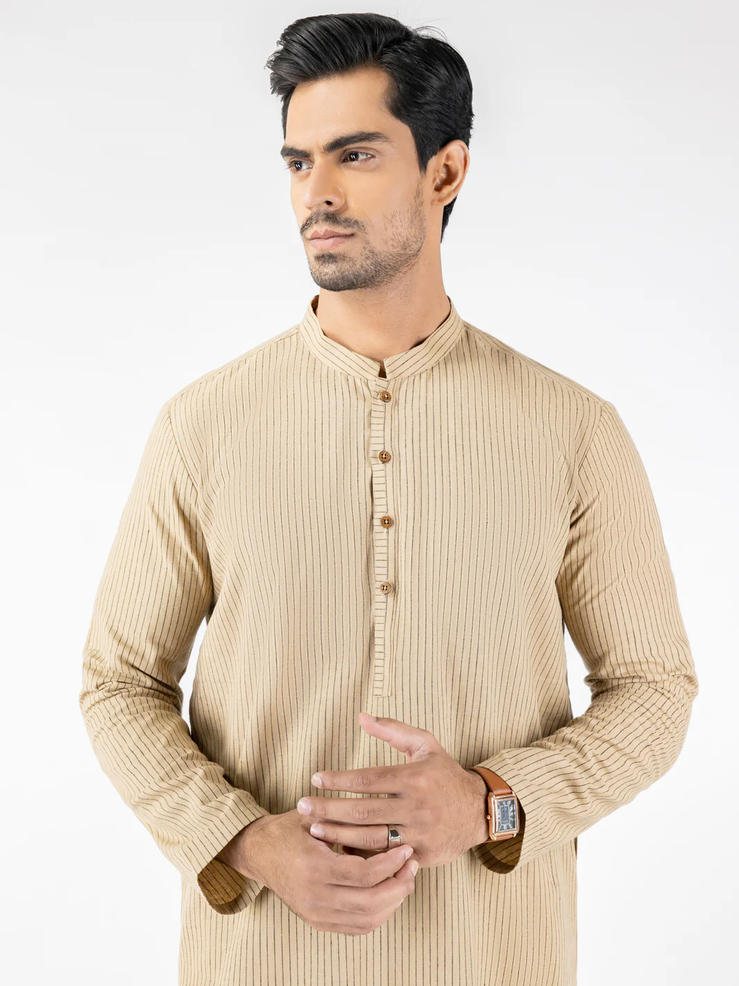 Khaki Blended Kurta - AL-K-1250 - Image 2