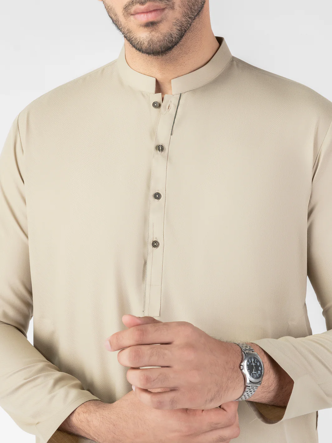 Sage Green Blended Kurta - AL-K-1256 - Image 4