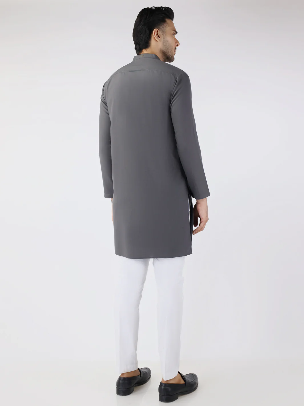 Grey Blended Kurta - AL-K-1258 - Image 2