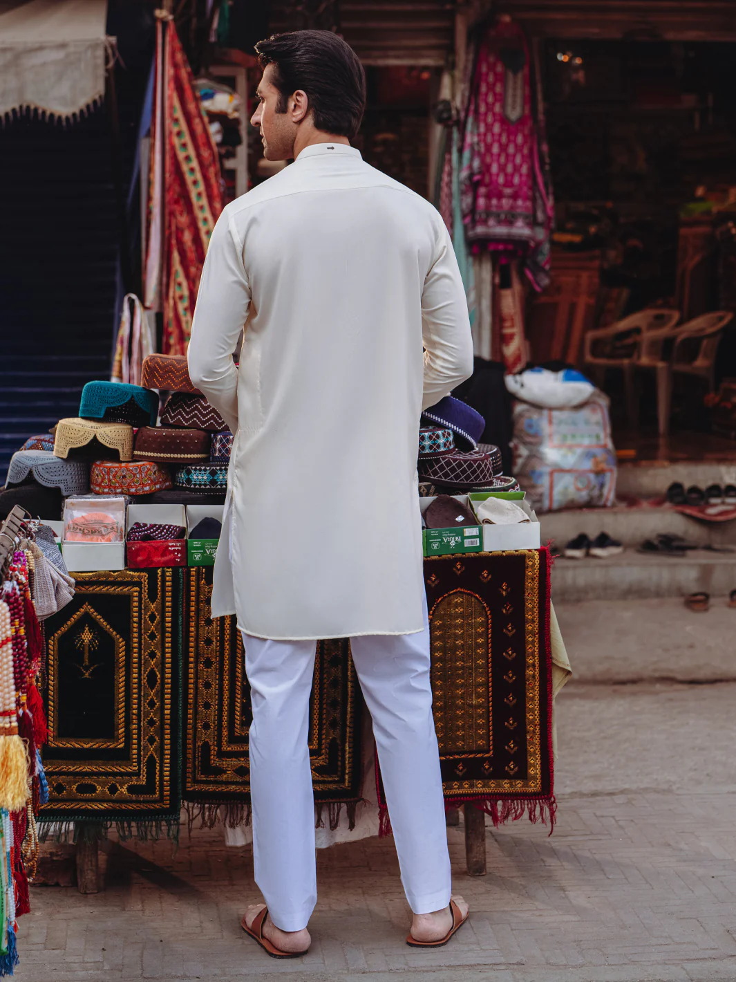 Off White Blended Kurta - AL-K-1259 - Image 5