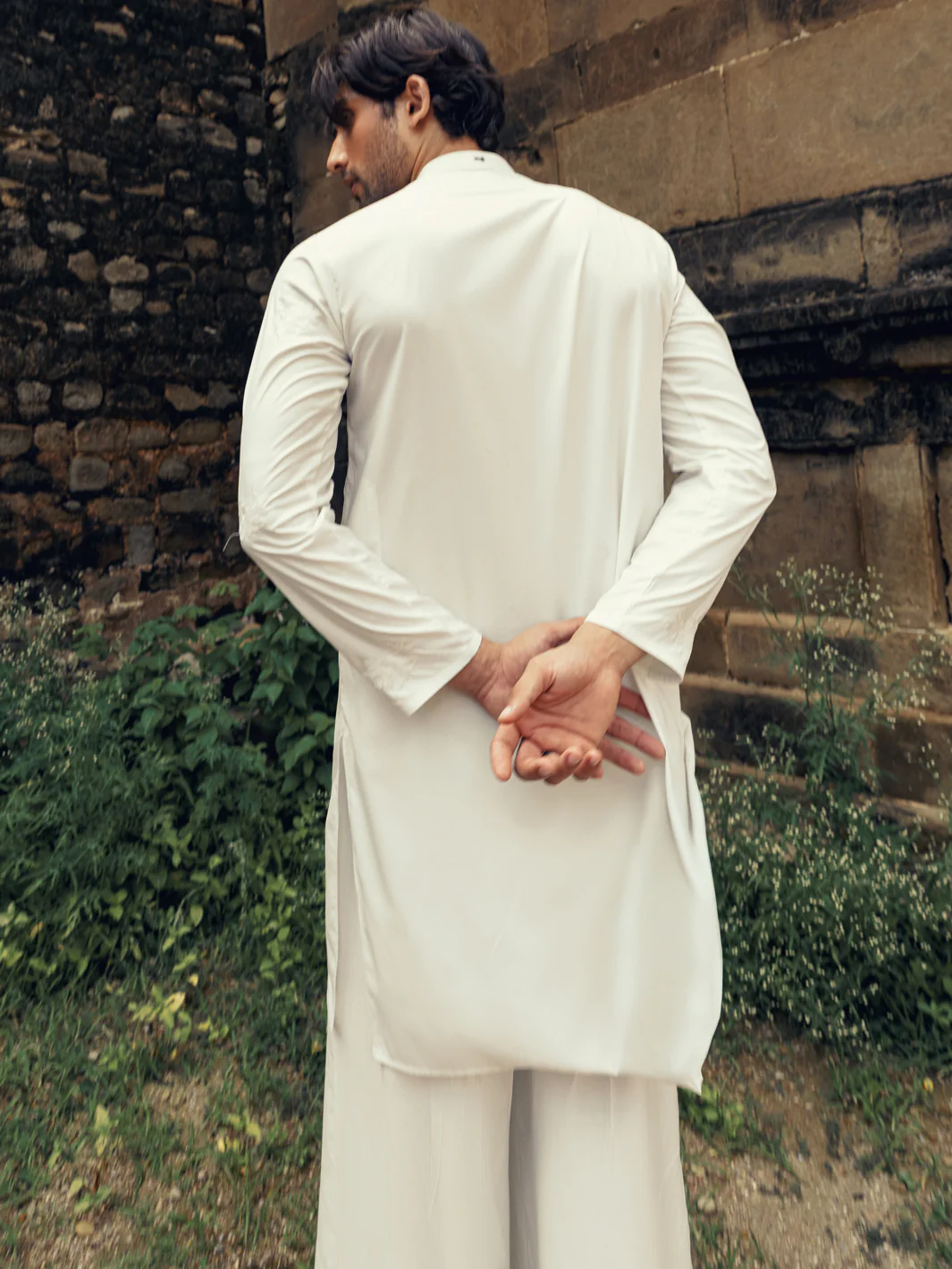 White Semi-Formal Kurta - AL-K-1275 - Image 2