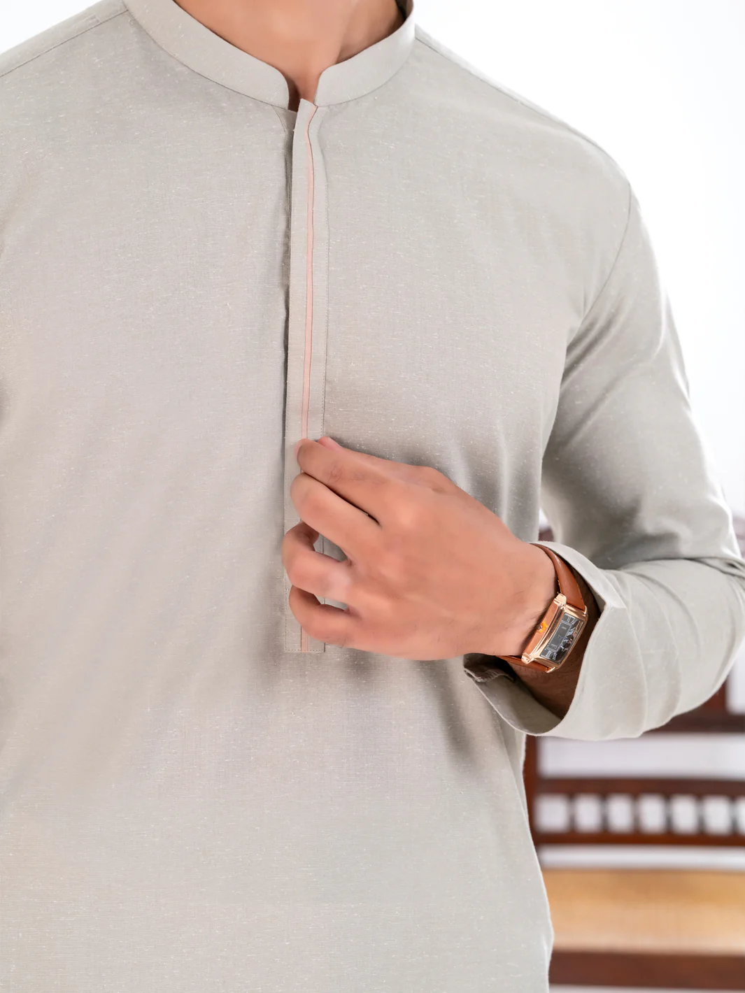 Green Blended Kurta - AL-K-1277B - Image 3