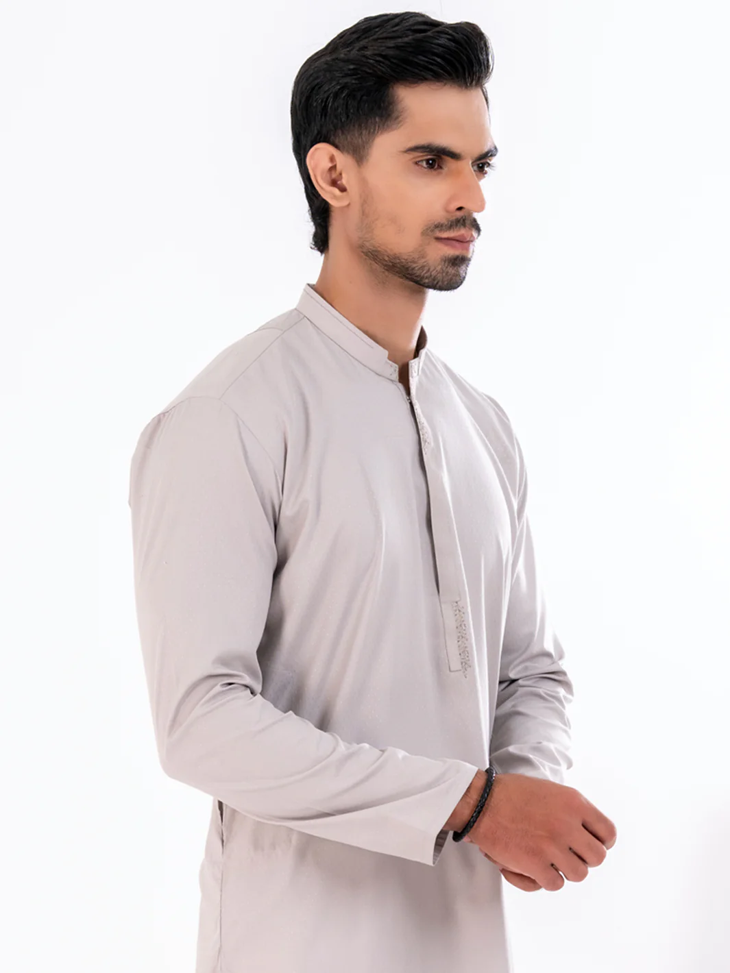 Ash Grey Blended Kurta - AL-K-1280 - Image 3