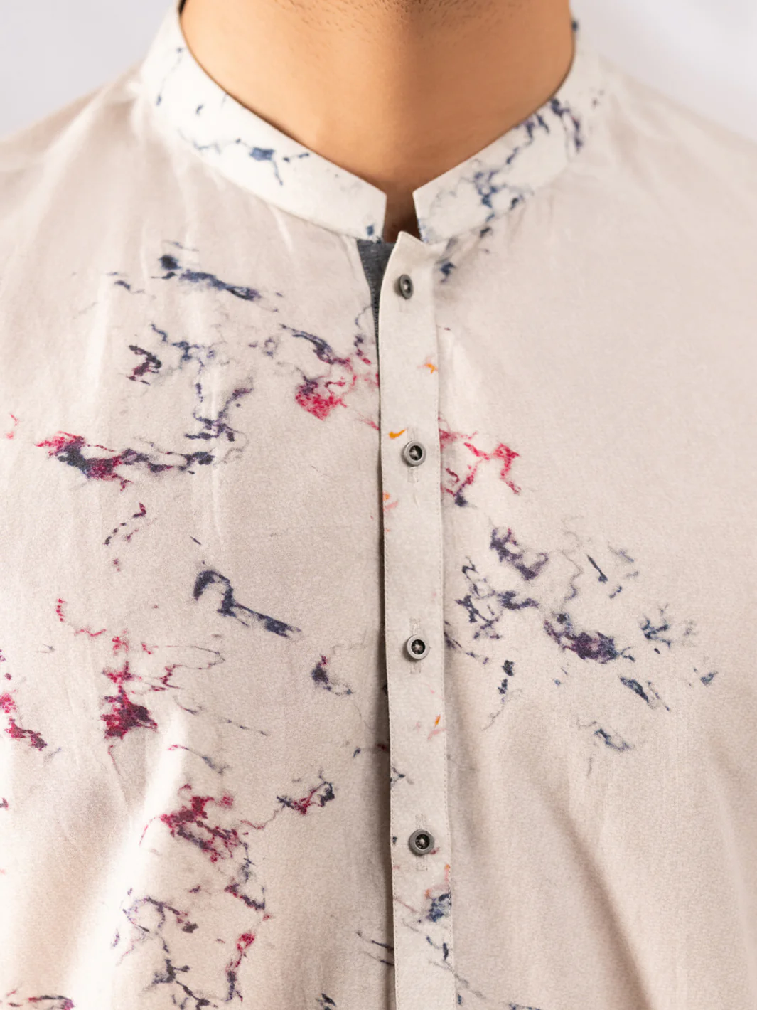 Sky Blue Cotton Kurta - AL-K-1284 - Image 4