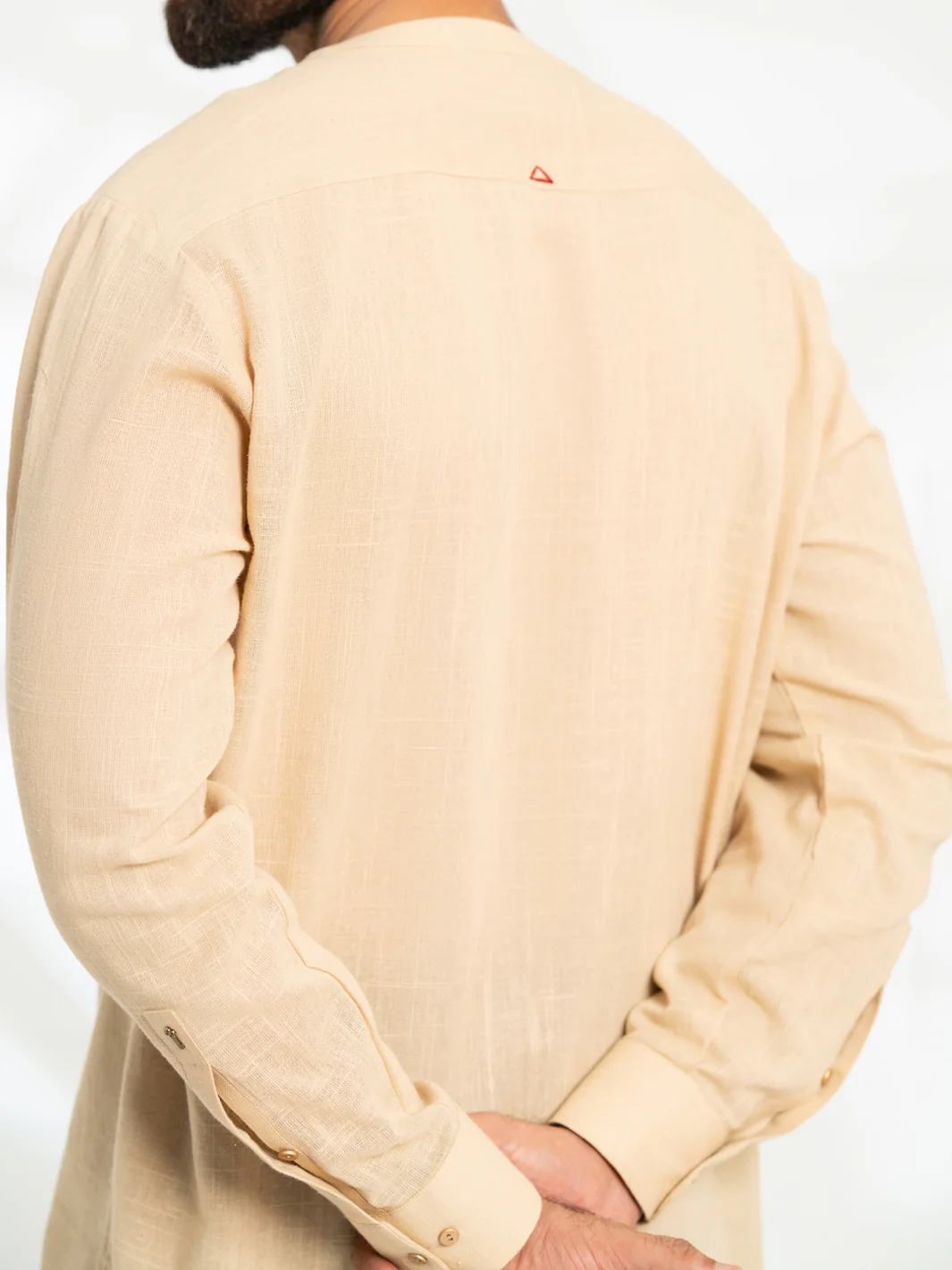 Beige Cotton Semi-Formal Kurta - AL-K-1291 - Image 5