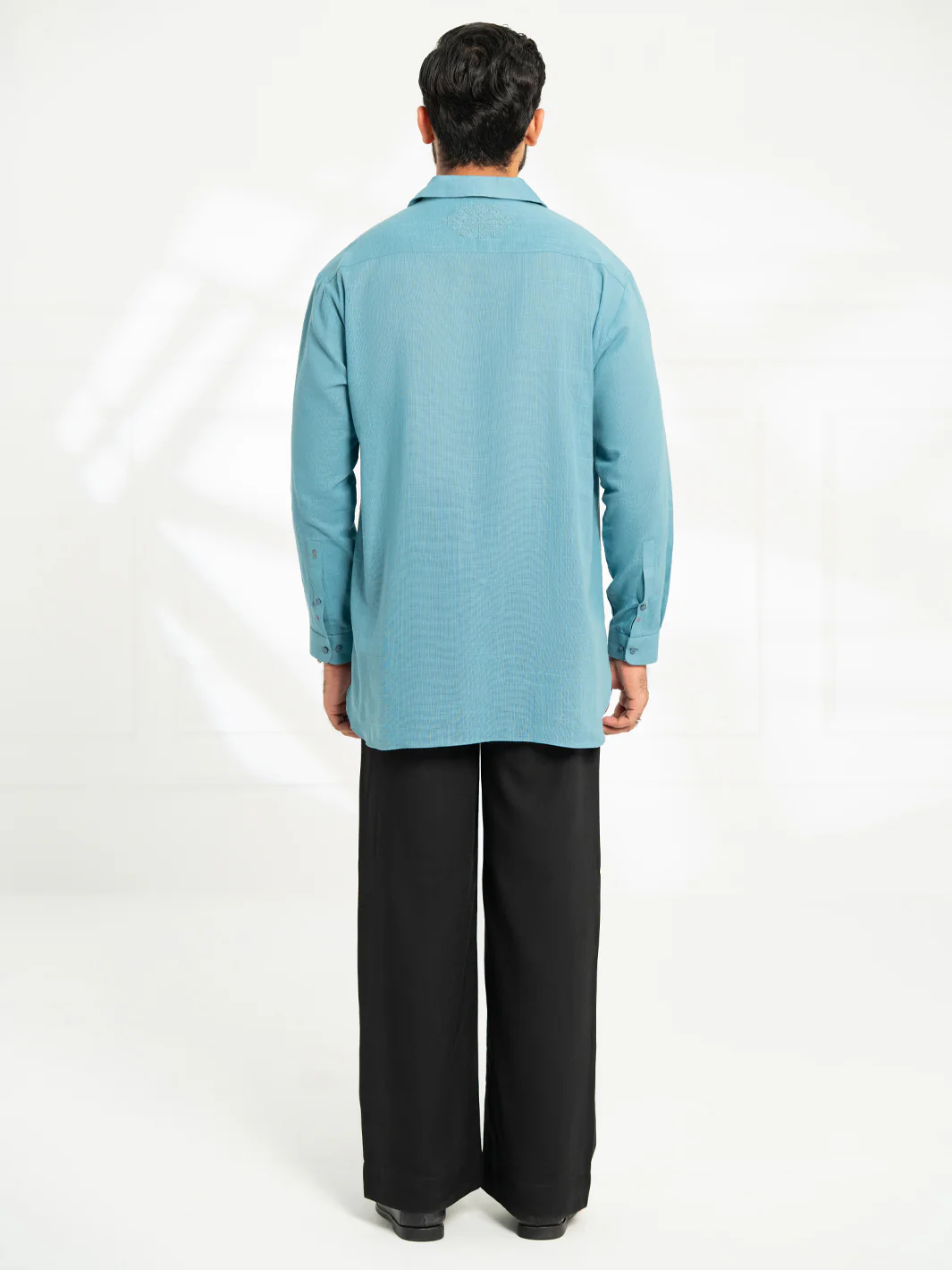 Blue Cotton Semi-Formal Kurta - AL-K-1293 - Image 6