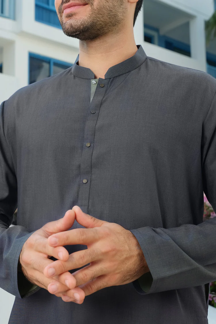 Green Blended Kurta - AL-K-824 - Image 2