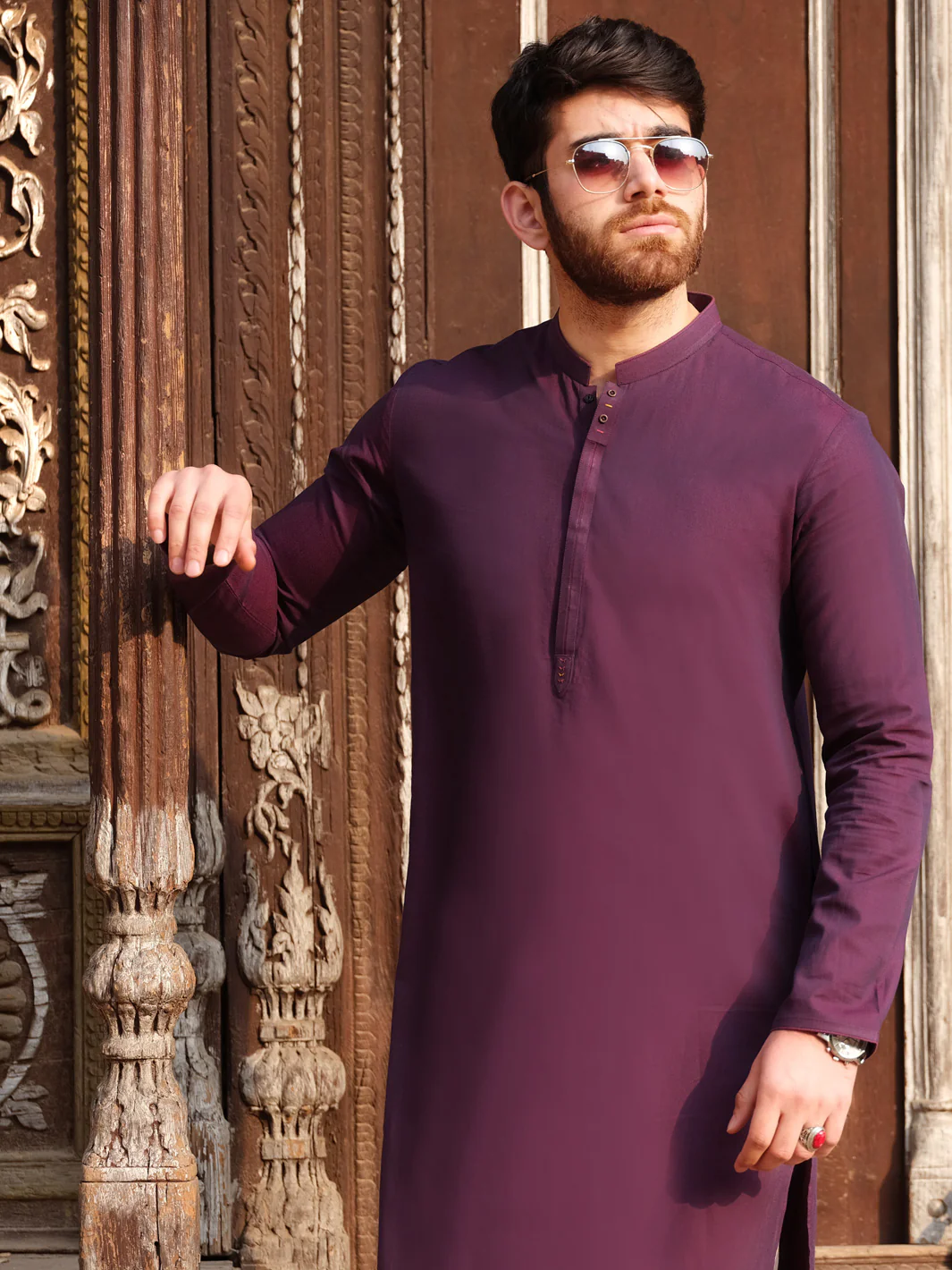 Purple Blended Kurta - AL-K-830 - Image 3