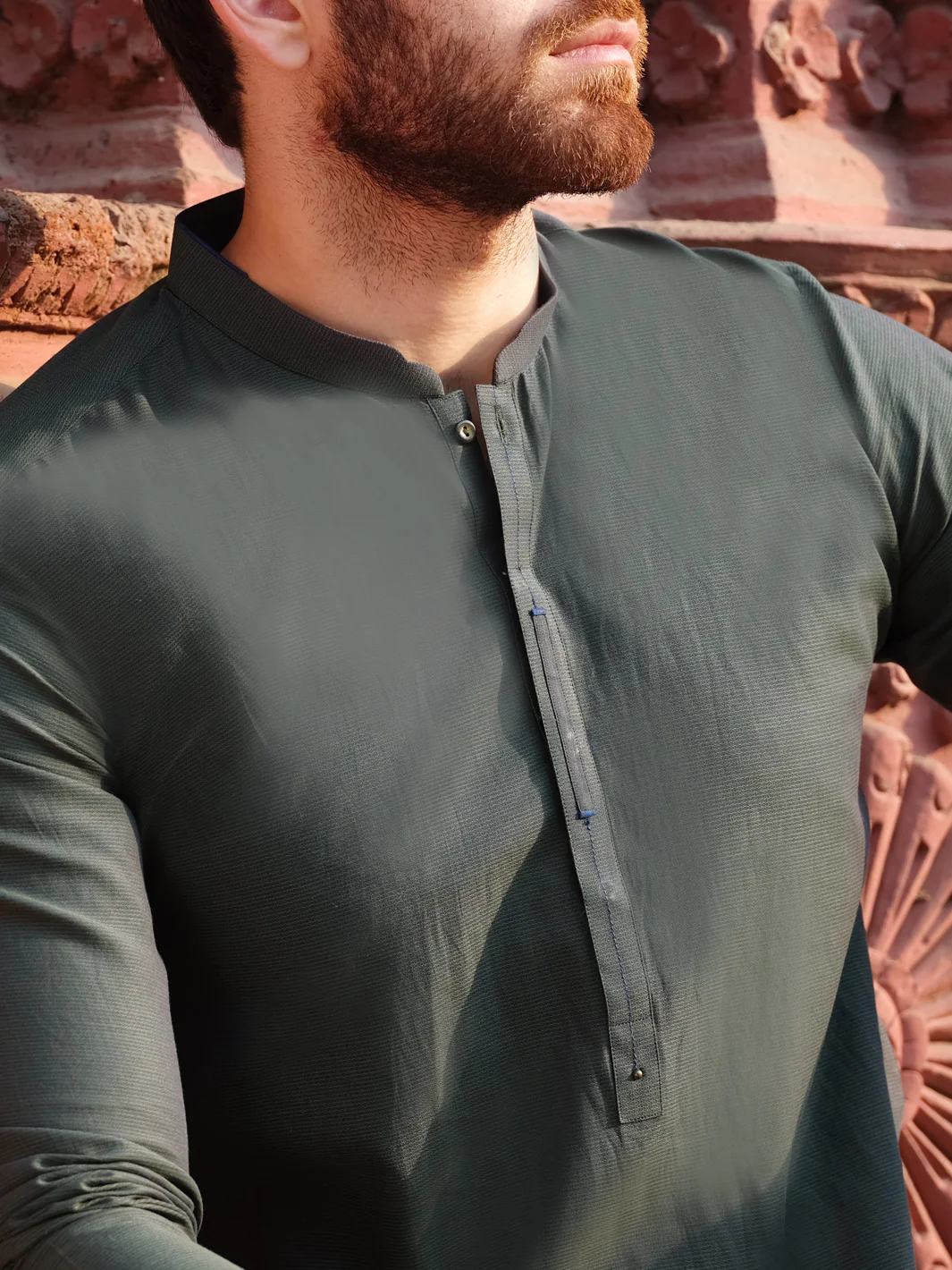 Green Blended Kurta - AL-K-835 - Image 2