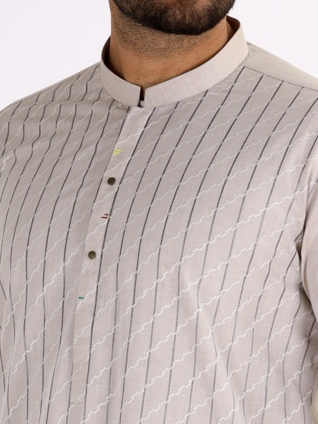 Fawn Blended Kurta - AL-K-841C - Image 2