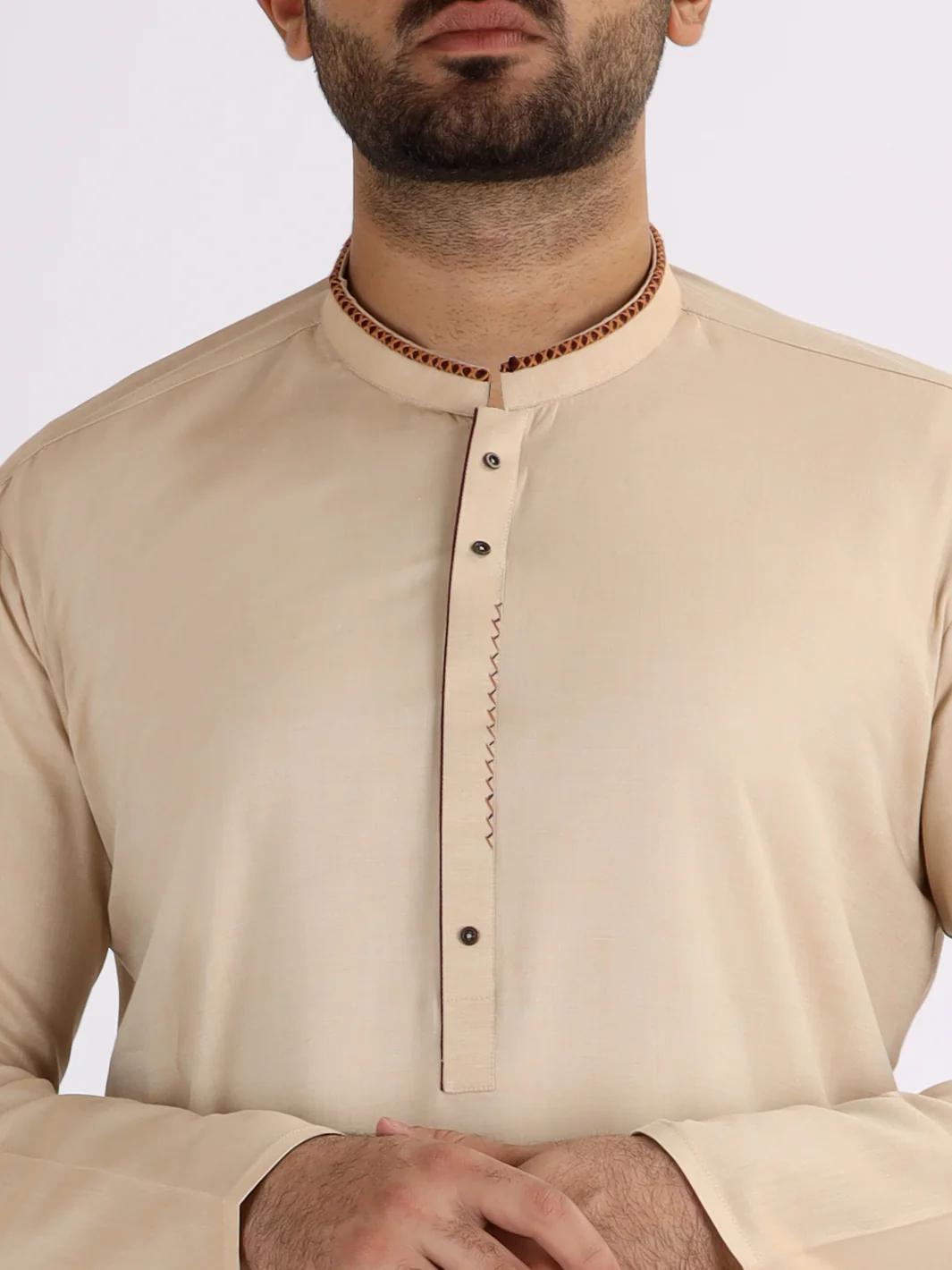 Beige Blended Kurta - AL-K-842 - Image 2