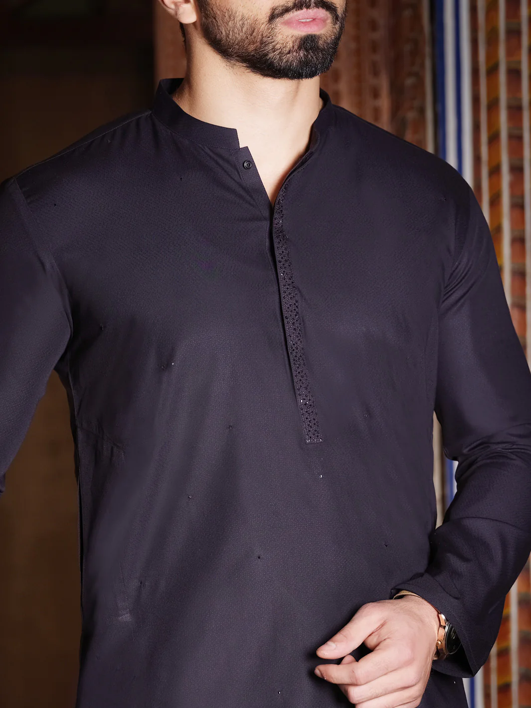 Blue Blended Kurta - AL-K-854 - Image 2