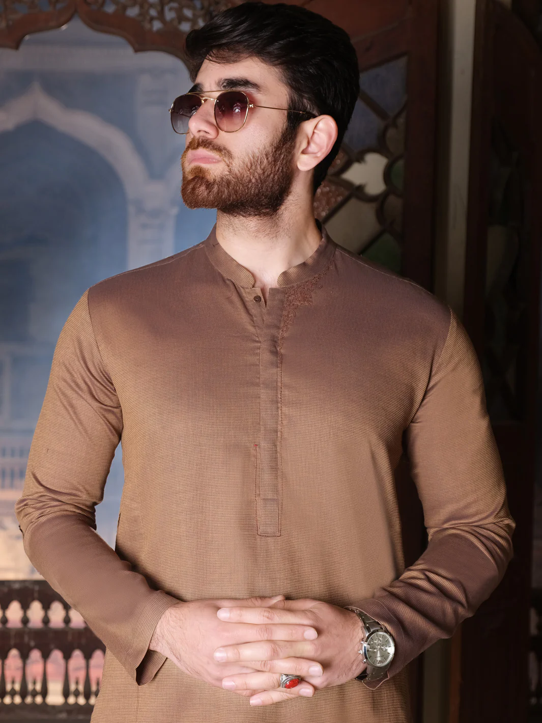 Brown Blended Kurta - AL-K-858 - Image 2