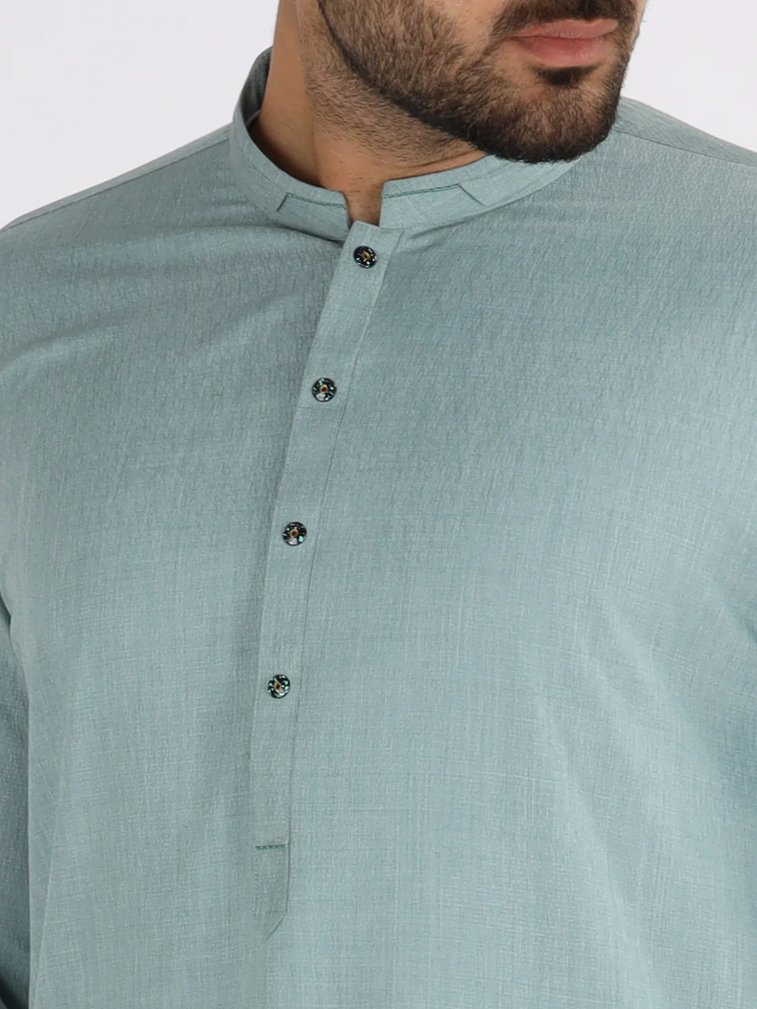 Light Green Blended Kurta - AL-K-861 - Image 2
