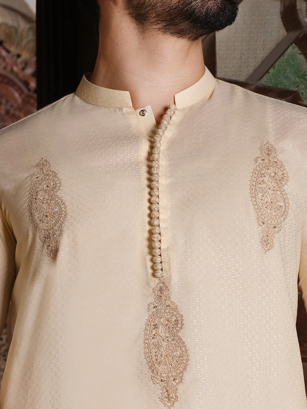 Beige Blended Kurta - AL-K-871 - Image 2
