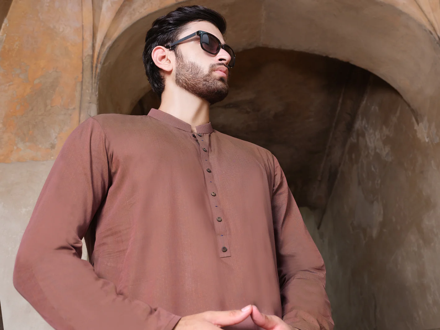 Brown Blended Kurta - AL-K-881 - Image 3