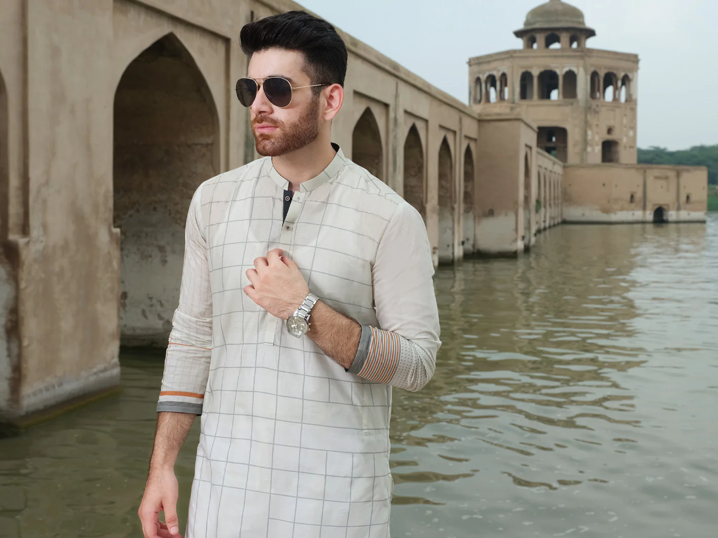 Ivory Cotton Kurta - AL-K-882 - Image 3