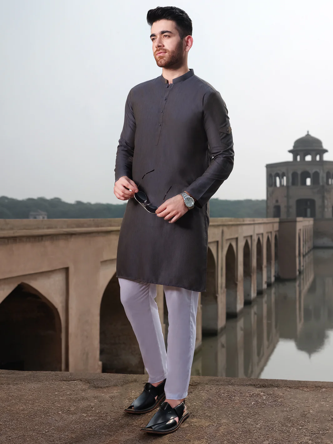 Blue Two-Tone Blended Kurta - AL-K-896