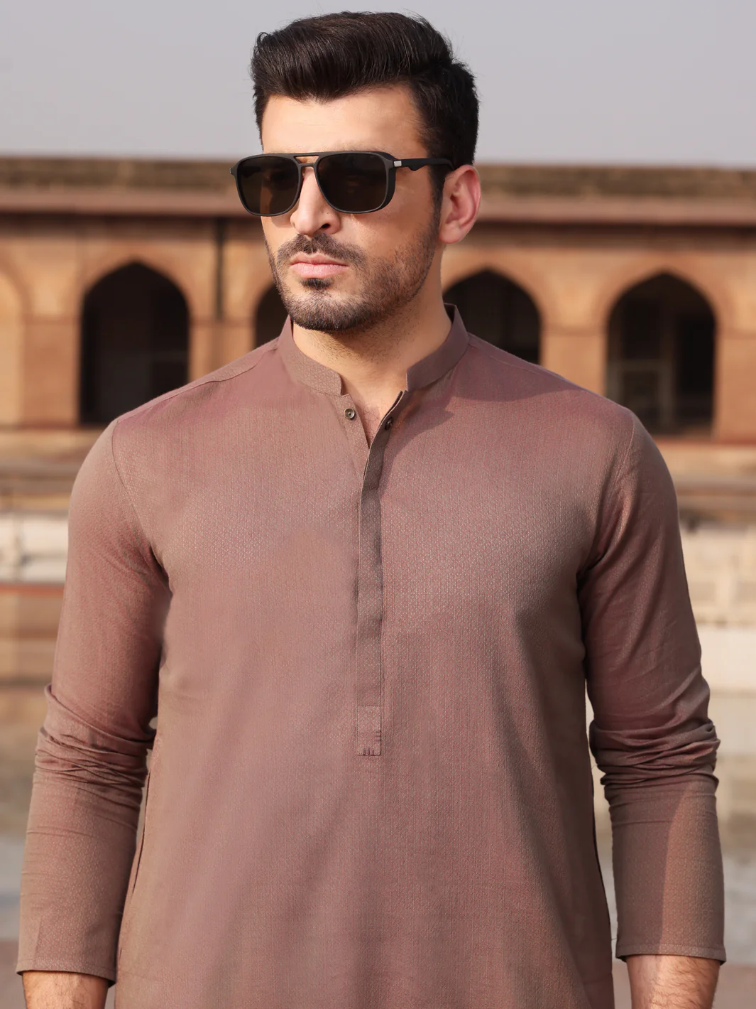 Brown Cotton Kurta - AL-K-912 - Image 3