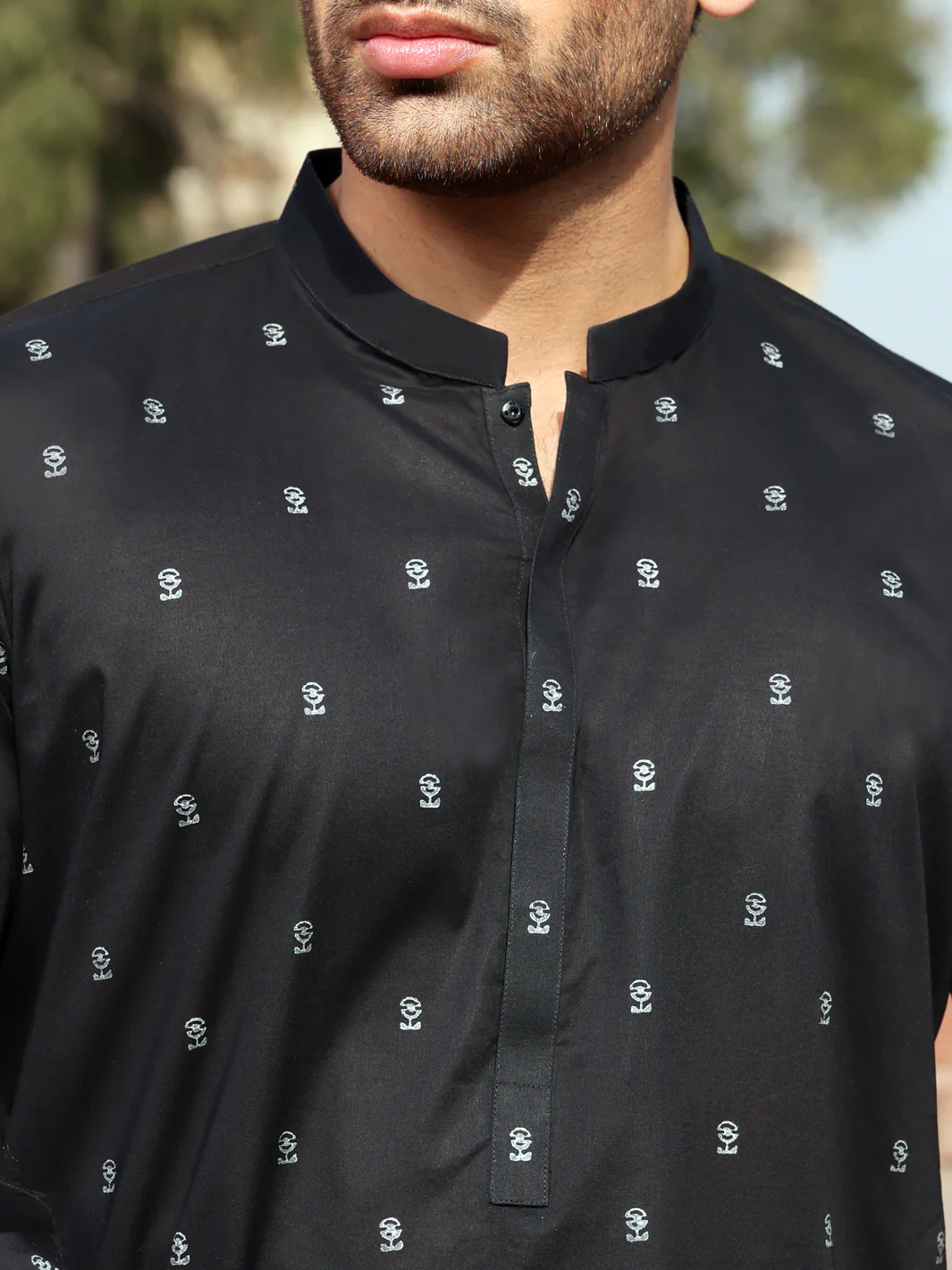 Black Blended Kurta - AL-K-913C - Image 2