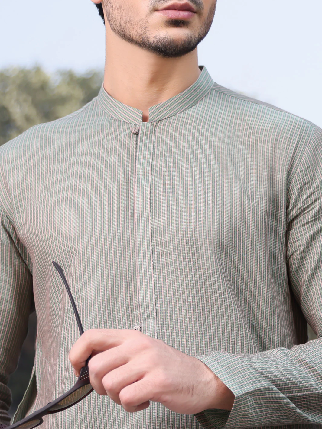 Green Cotton Kurta - AL-K-915 - Image 2