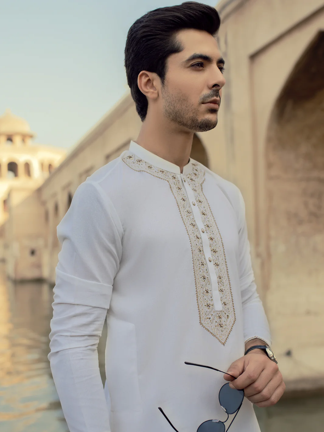 Off White Blended Kurta - AL-K-919 - Image 2
