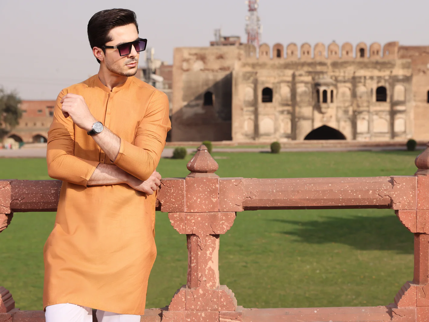 Mustard Cotton Kurta - AL-K-924 - Image 3