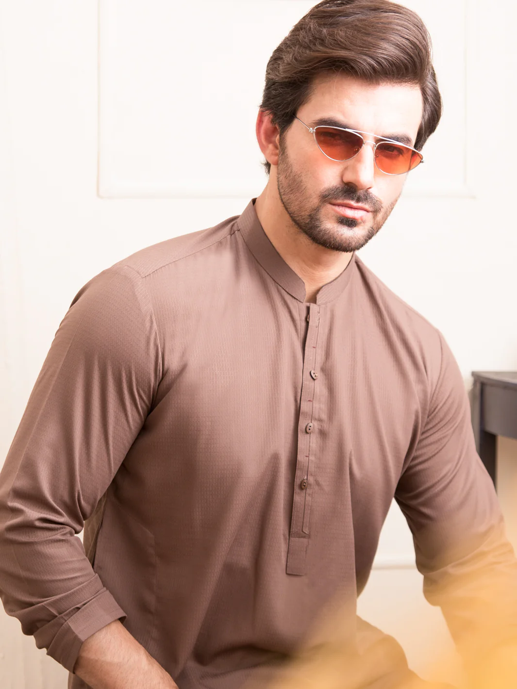 Brown Blended Kurta - AL-K-935 - Image 2