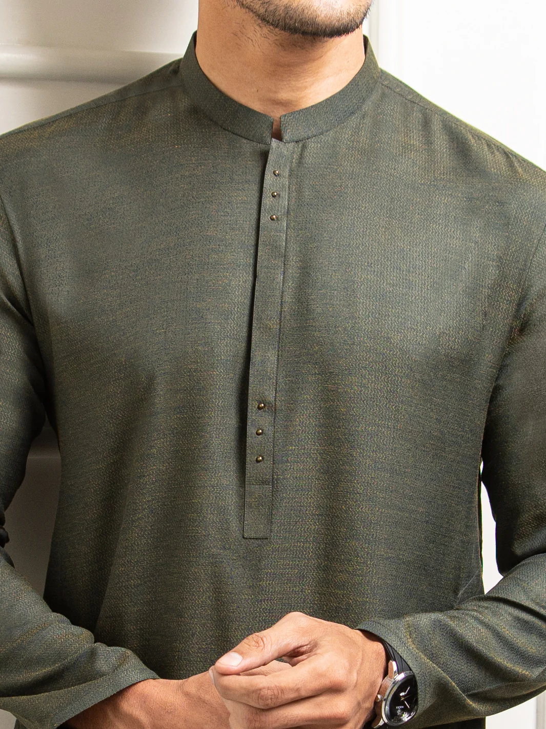 Green Blended Kurta - AL-K-977 - Image 2