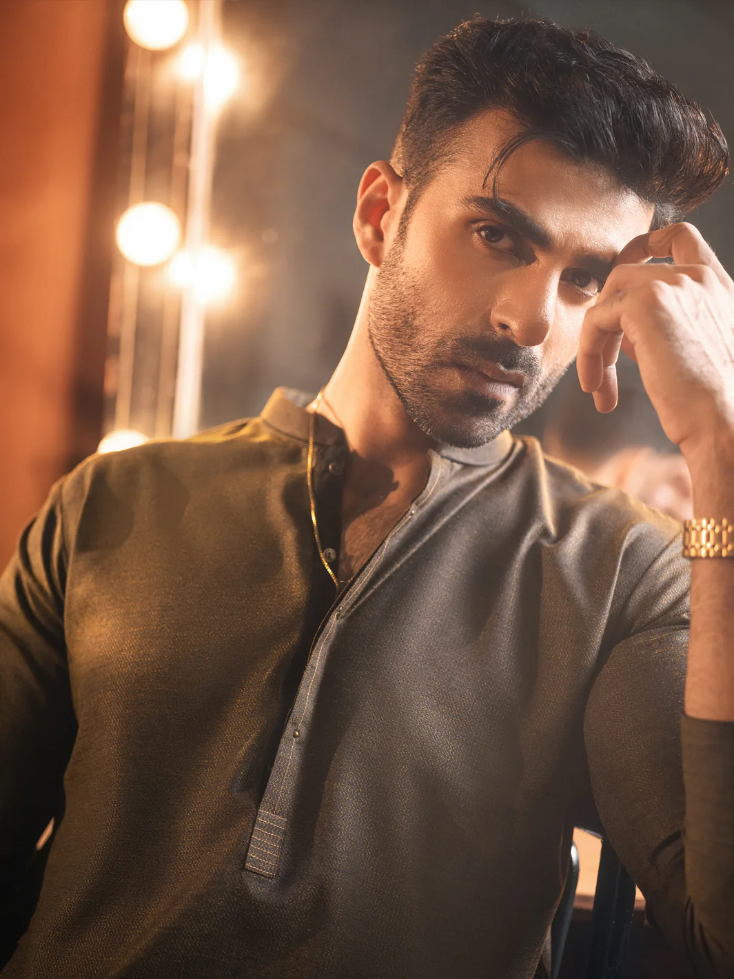 Olive Textured Kurta - AL-K-978 - Image 2