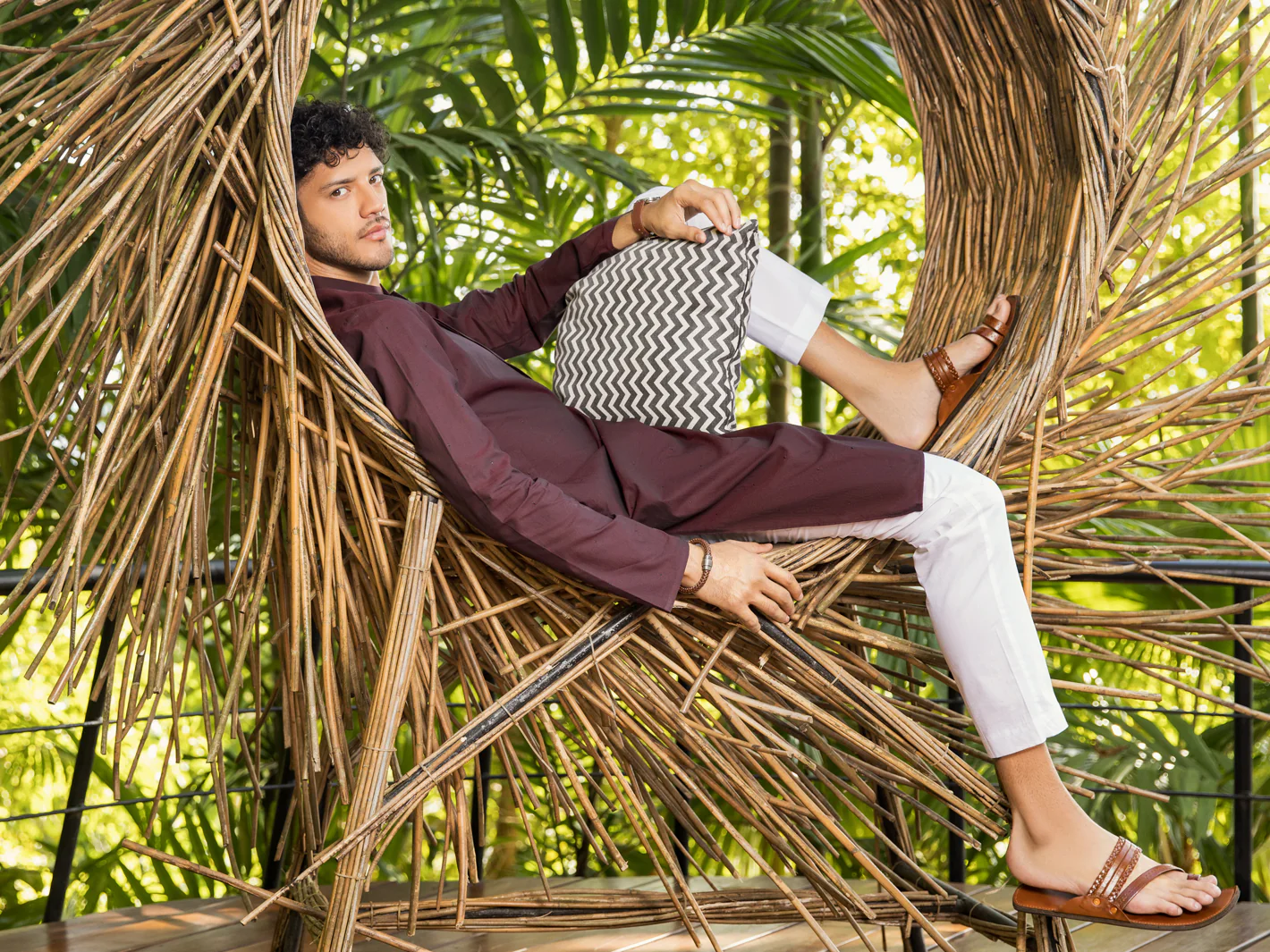 Maroon Blended Kurta - AL-K-984 - Image 4
