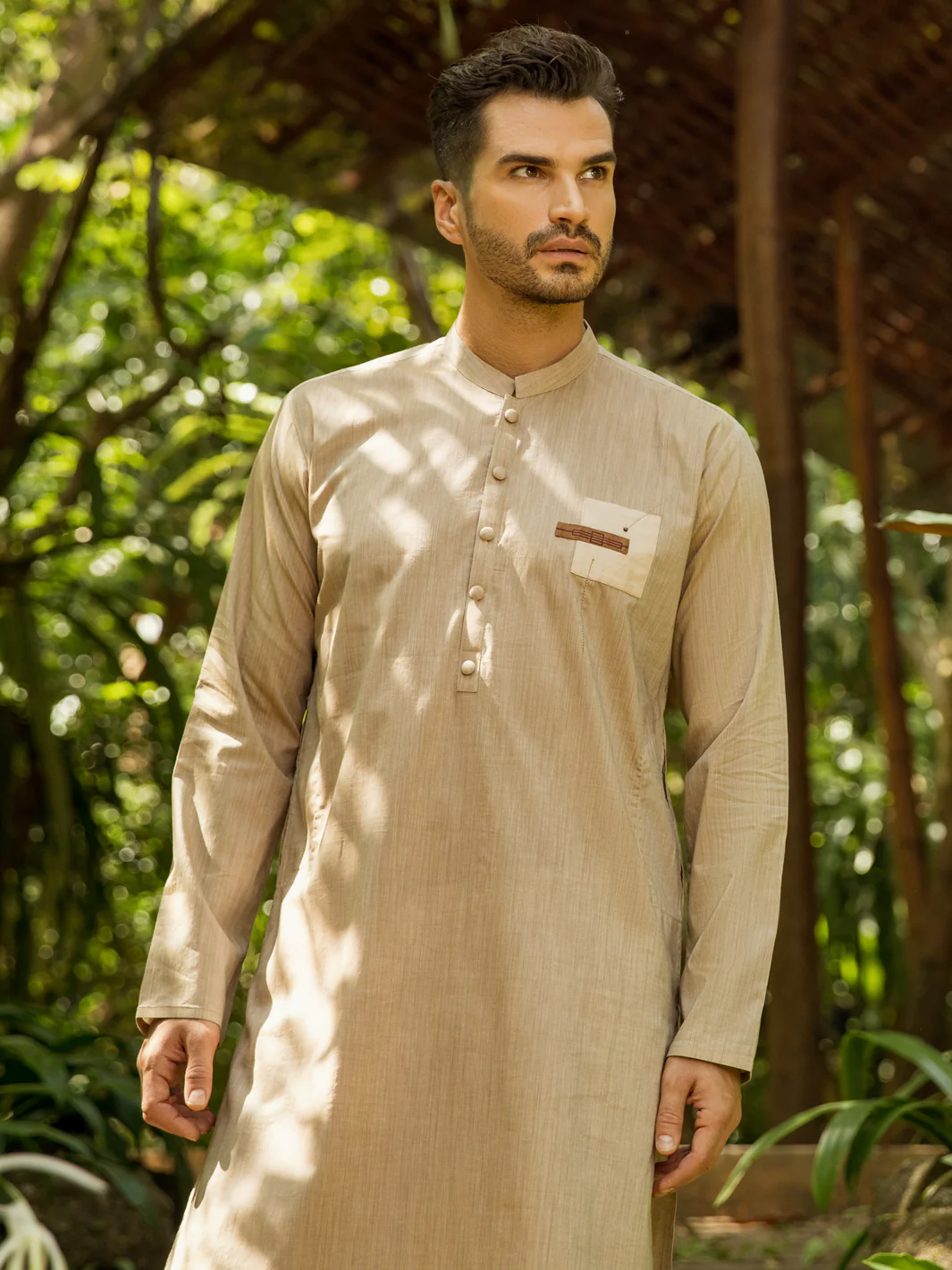 Beige Blended Kurta - AL-K-994 - Image 2