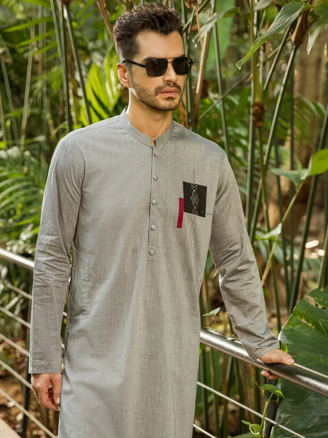 Grey Blended Kurta - AL-K-995 - Image 4