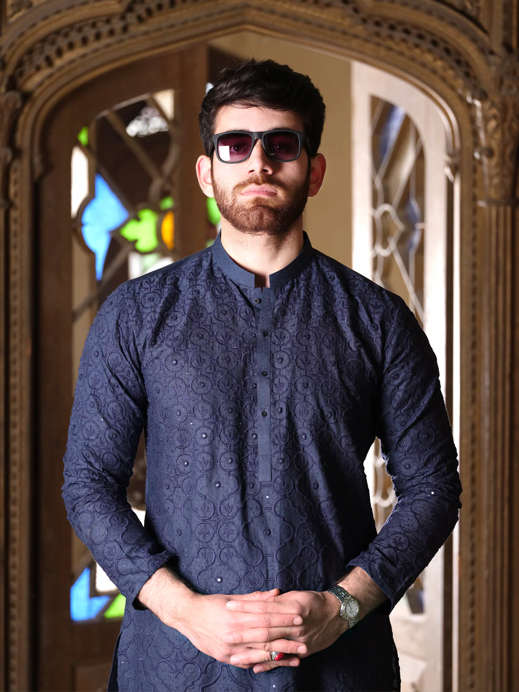 Blue Blended Formal Kurta - AL-K-SP-030 - Image 2