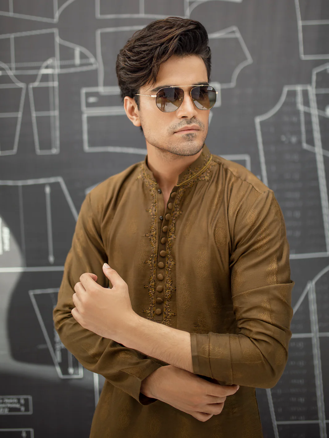 Green Formal Kurta - AL-K-SP-033 - Image 2