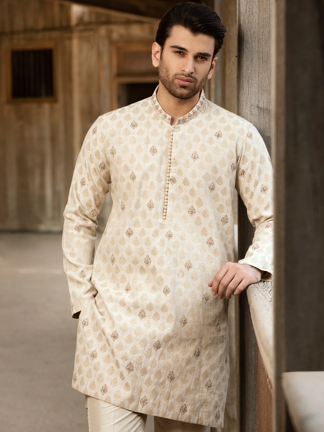 Fawn Formal Kurta - AL-K-SP-036 - Image 2