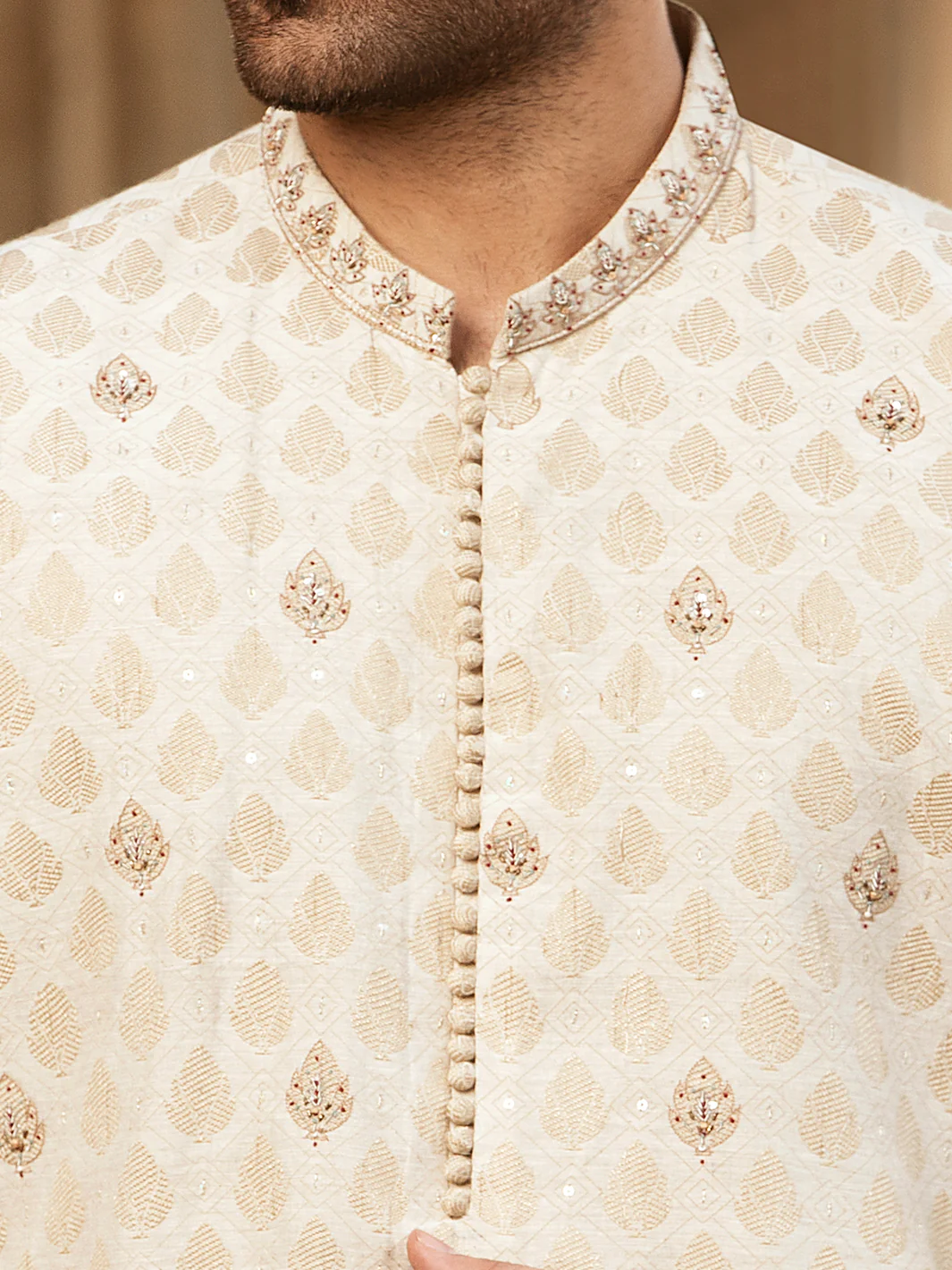 Fawn Formal Kurta - AL-K-SP-036 - Image 3