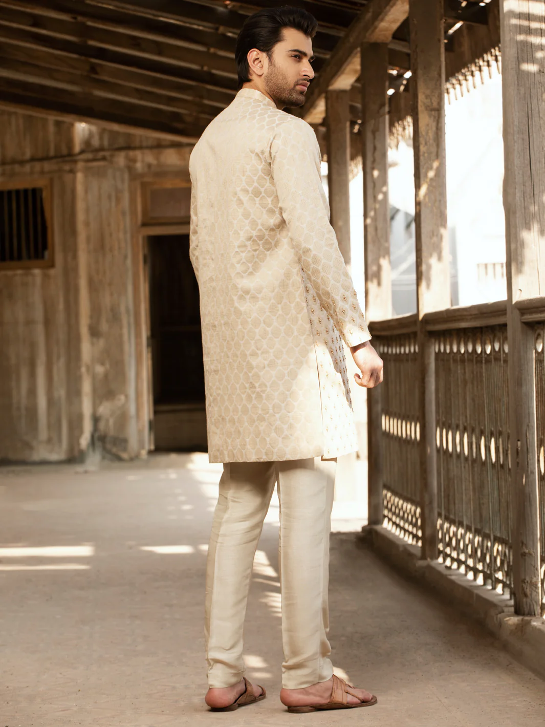 Beige Formal Kurta - AL-K-SP-037 - Image 3