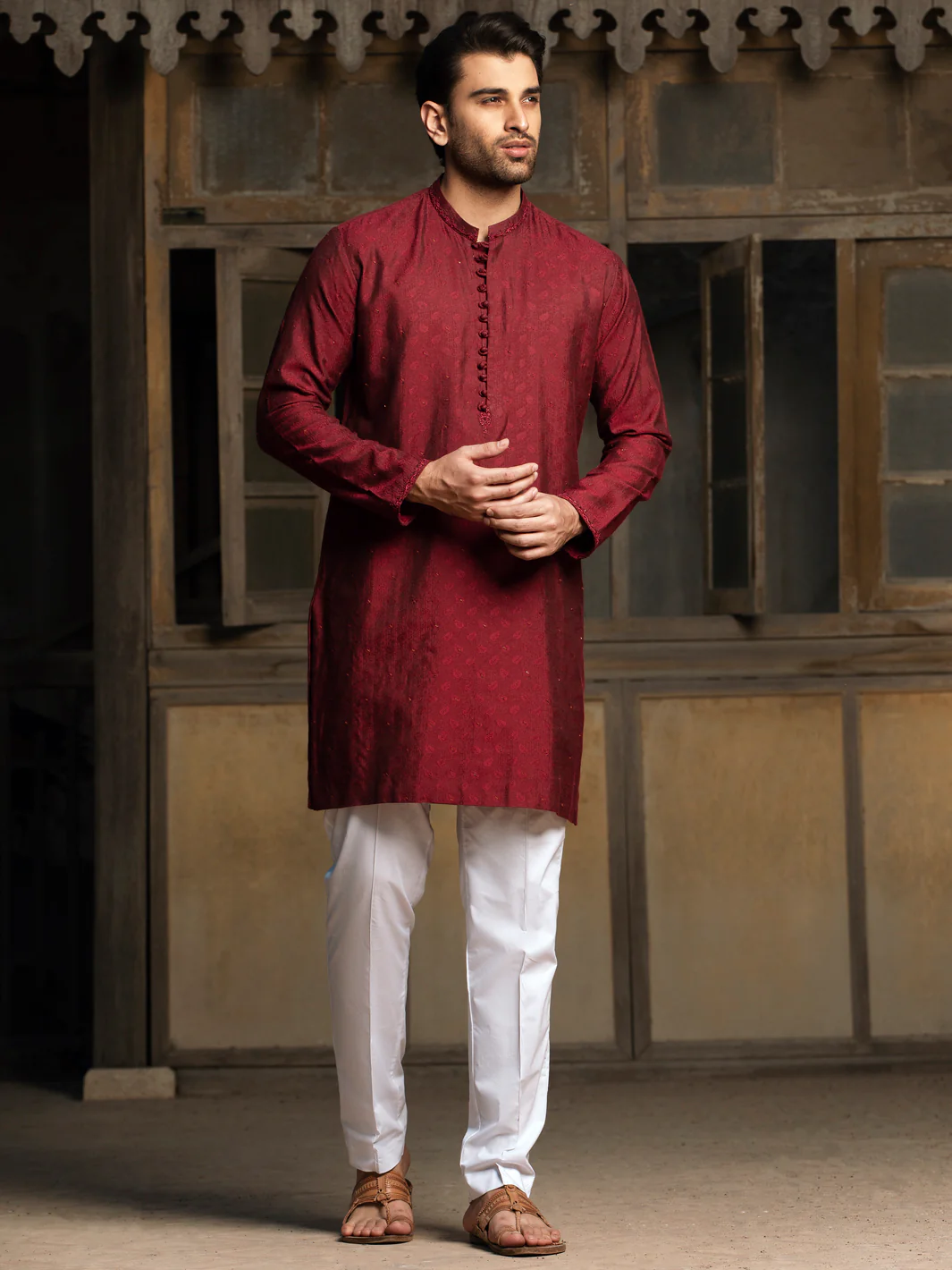 Maroon Formal Kurta - AL-K-SP-041