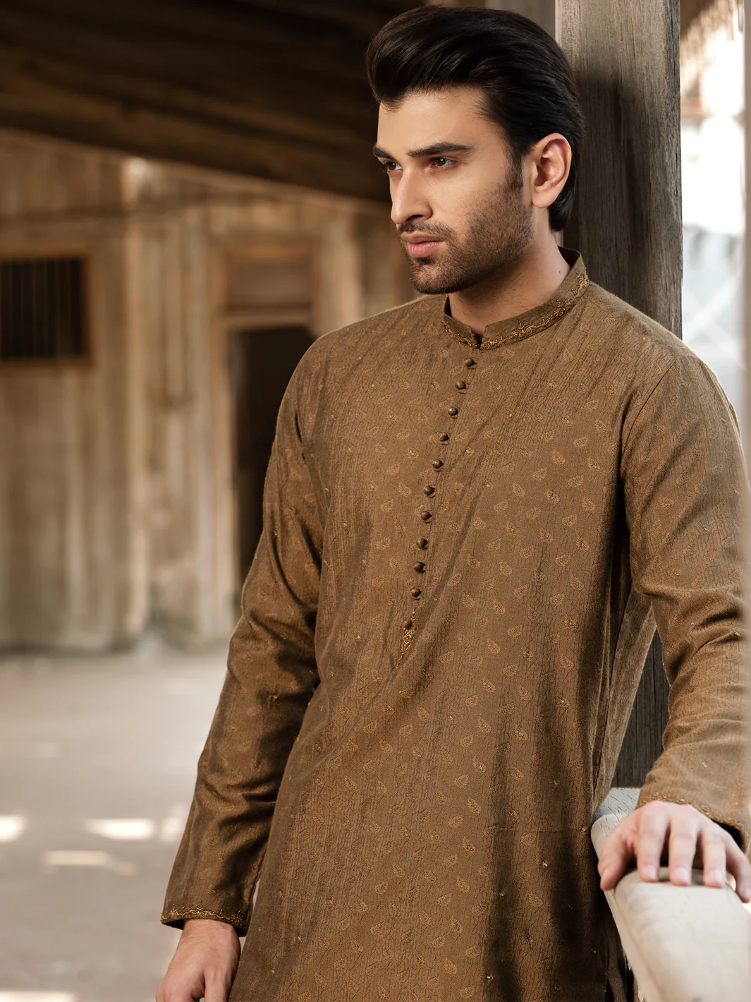 Green Formal Kurta - AL-K-SP-044 - Image 2