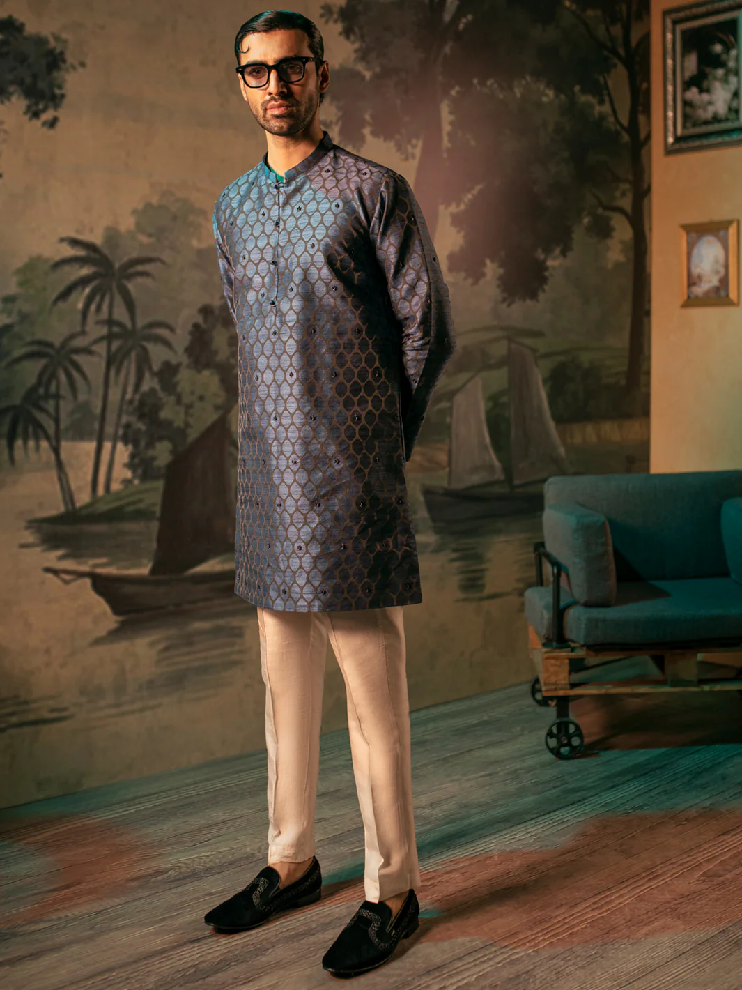 Blue Kurta - AL-K-SP-056 - Image 4