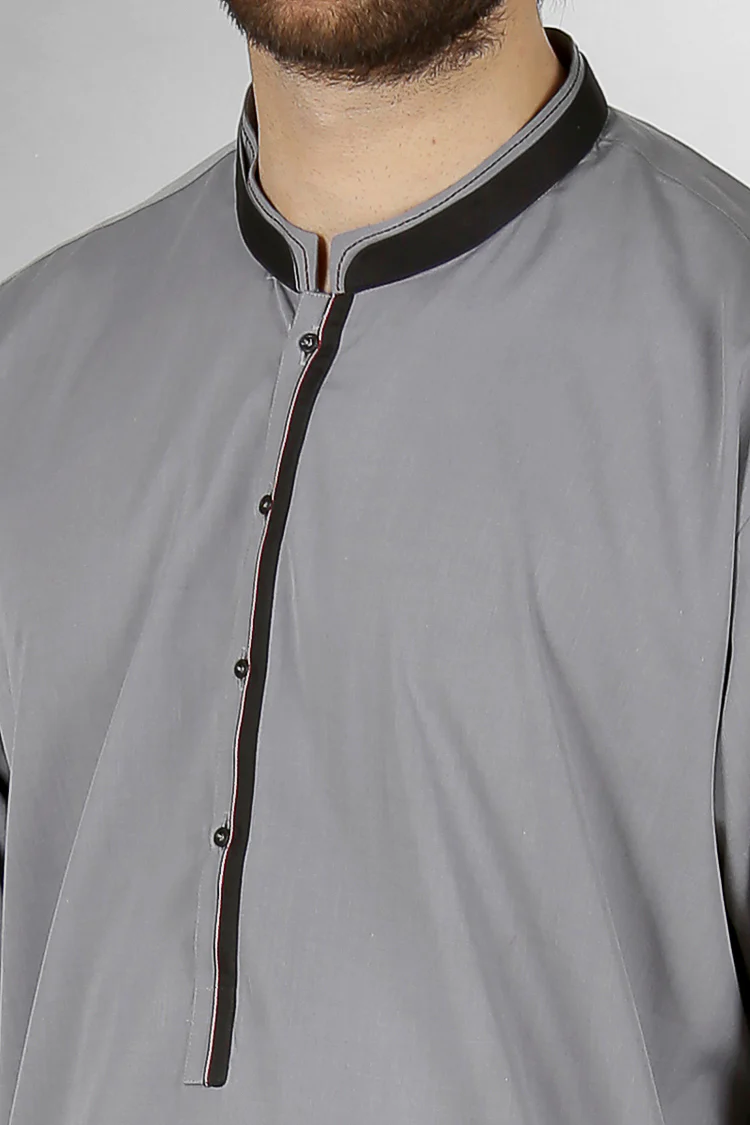 Grey Kameez Shalwar - AL-KS-2096 - Image 2