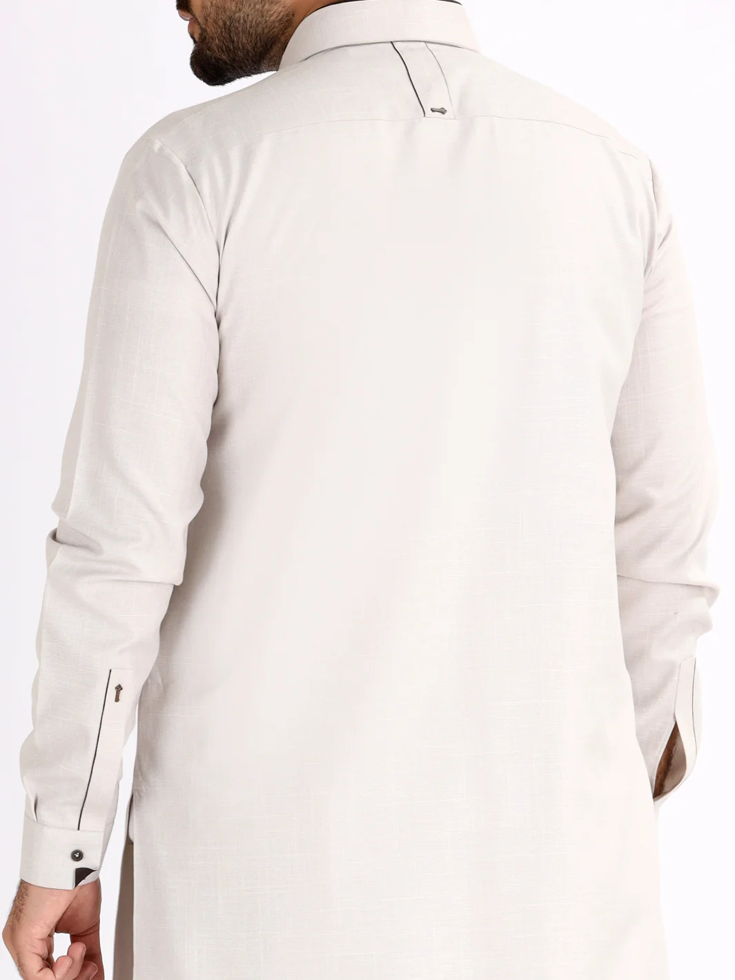 Light Grey Blended Kameez Shalwar - AL-KS-2475 - Image 4